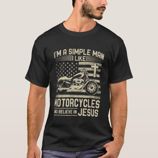 Christelijke Motorfiets en Jesus Faith Christelijk T-shirt (Voorkant)