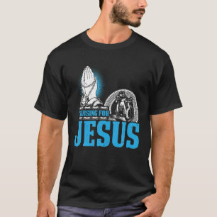 Christelijke motorfiets, kruising met Jezus Fait T-shirt