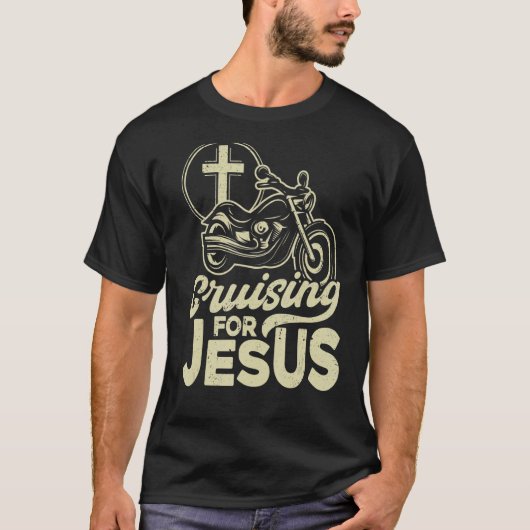 Christelijke motorfiets, kruising met Jezus Fait T-shirt (Voorkant)