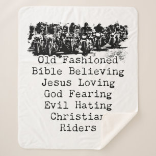 Christelijke Motorfiets Mannen Cool Funny Faith Sherpa Deken