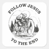 Christelijke motoriek: volg Jezus Biker Vierkante Sticker (Voorkant)