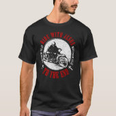 Christelijke motoriek volgt Jezus Biker T-shirt (Voorkant)