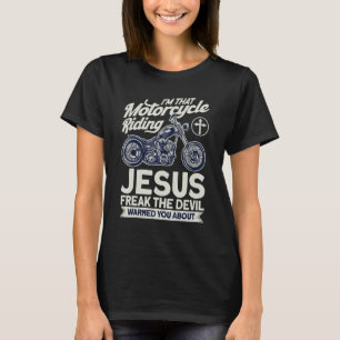 Christelijke motorrijder motorrijden Jezus T-shirt
