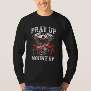 Christelijke motorrijder pit op voordat je het gel t-shirt