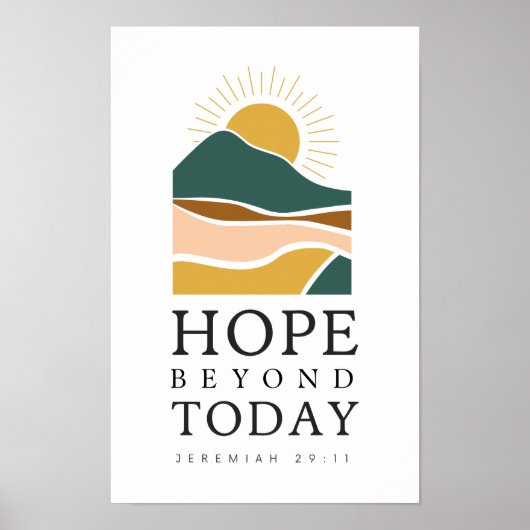 Christelijke Muur Kunst Hoop Voorbij Heden Poster (Voorkant)