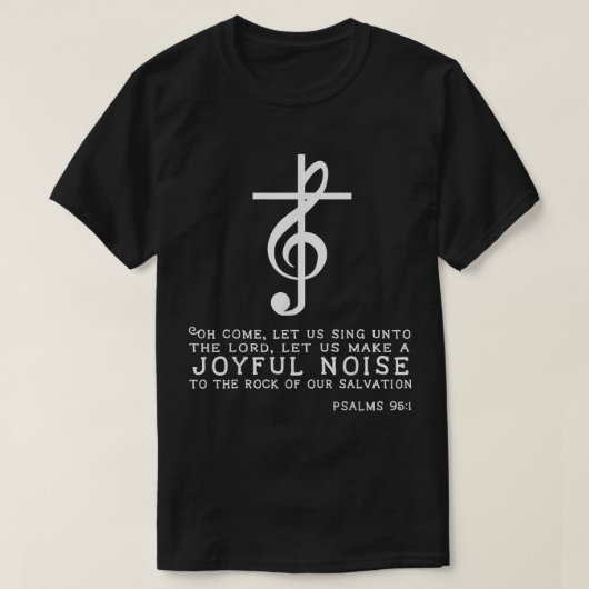 Christelijke muziek Cross T-shirt Treble Clef Musi (Design voorkant)