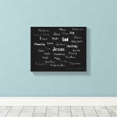 Christelijke namen canvas afdruk (Insitu (Houten vloer))