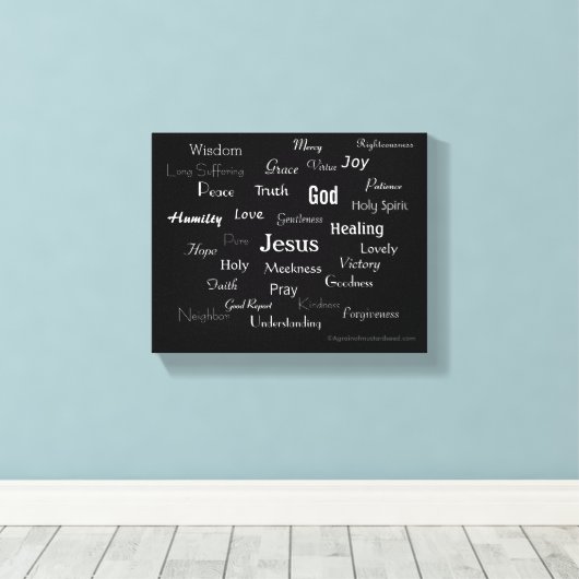 Christelijke namen canvas afdruk (Insitu (Houten vloer))