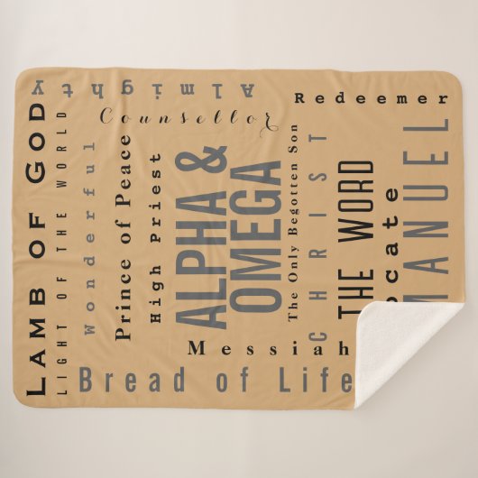 Christelijke namen van God, eenvoudig Sherpa Deken (Voorkant (horizontaal))