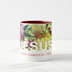 Christelijke Namen van JESUS Aangepaste Tekst Kers Tweekleurige Koffiemok