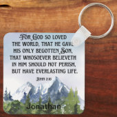 Christelijke Natuur van de Manuscript John 3 16 va Sleutelhanger (Achterkant)