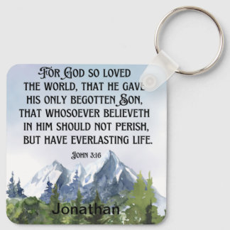 Christelijke Natuur van de Manuscript John 3 16 va Sleutelhanger