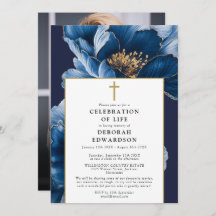 Christelijke Navy Blue Celebration of Life Foto
