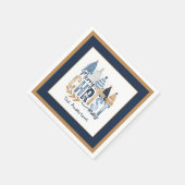 Christelijke Navy Blue Tree Naam Modern Christmas Servet (Hoek)