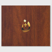 Christelijke nazarene kruissymbolen in goud cadeaupapier (Vlak)