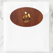 Christelijke nazarene kruissymbolen in goud ovale sticker (Tas)
