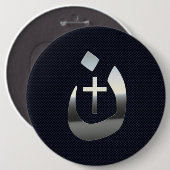 Christelijke nazarene solidariteit met koolstof ronde button 6,0 cm (Voorkant /achterkant)