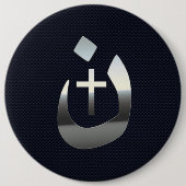 Christelijke nazarene solidariteit met koolstof ronde button 6,0 cm (Voorkant)