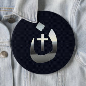 Christelijke nazarene solidariteit met koolstof ronde button 6,0 cm (In situ)