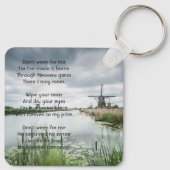 Christelijke Nederlandse windmolen Aandenken Sleutelhanger (Achterkant)