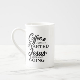 Christelijke offerte-koffie geeft me het startscri porselein kop
