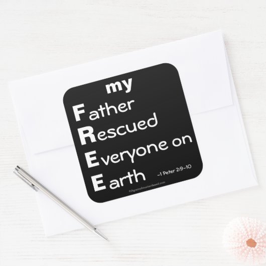 Christelijke offertes vierkante sticker (Envelop)