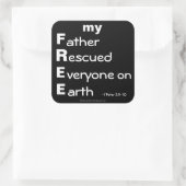 Christelijke offertes vierkante sticker (Tas)