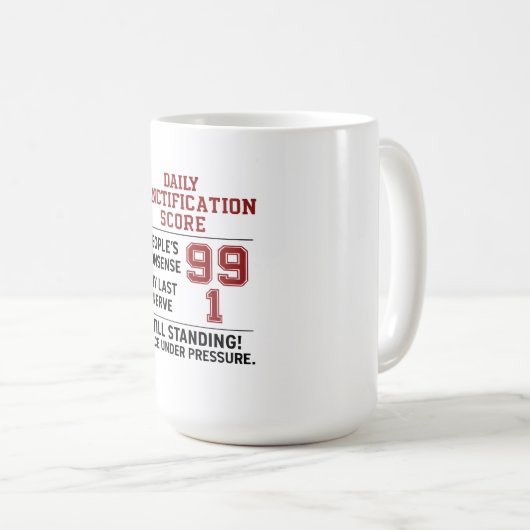 Christelijke Onzin Overleving Scorebord Mok (Voorkant rechts)