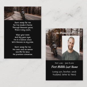 Christelijke op maat gemaakte foto-motorrijder-her visitekaartje