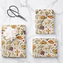 Christelijke Oranje Pompoenen Oogst Thanksgiving Inpakpapier Vel