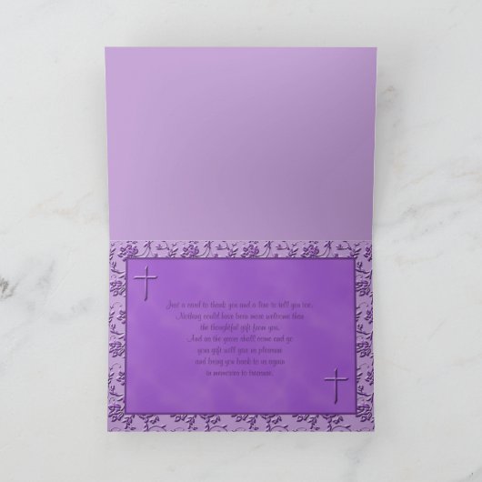 Christelijke Paarse bedankkaart (Binnen)