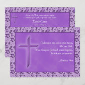 Christelijke Paarse uitnodiging tot huwelijk 2 (Voorkant / Achterkant)