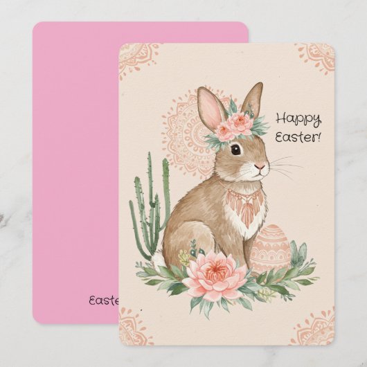 Christelijke paashaas Prints & afdrukbaar Feestdagenkaart (Voorkant / Achterkant)