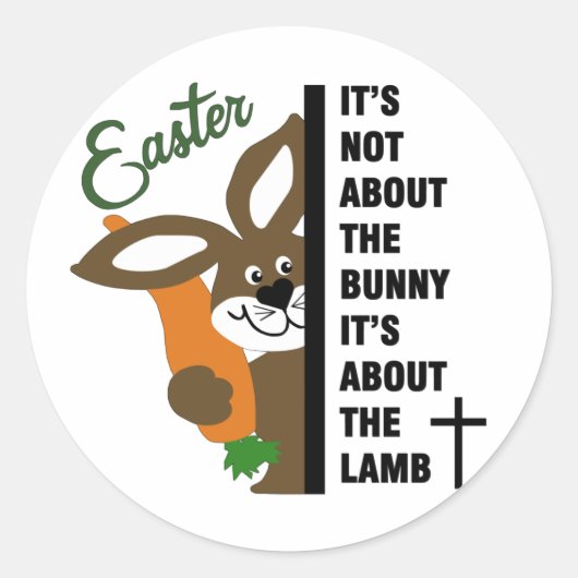 Christelijke paashaas ronde sticker (Voorkant)
