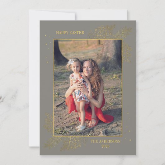 Christelijke paasJezus opstanding Familiefoto Feestdagenkaart (Achterkant)