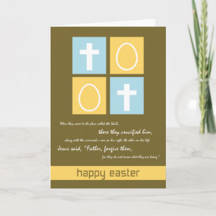 Christelijke Paaskaart ~ Kruis & Eieren Feestdagen Kaart