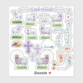 Christelijke paaslamp van de Waterverf van God Sticker (Vel)