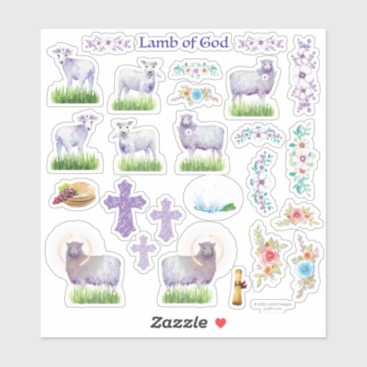 Christelijke paaslamp van de Waterverf van God Sticker (Vel)