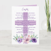 Christelijke Paaspoem Purple Flowers & Cross Kaart (Voorkant)
