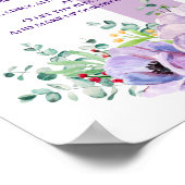 Christelijke Paaspoem Purple Flowers & Cross Poster (Hoek)