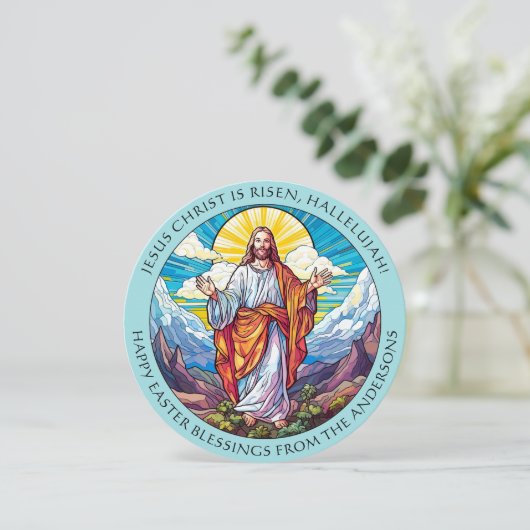 Christelijke paaszegeningen Jesus Resurrection Feestdagenkaart (Staand voorkant)