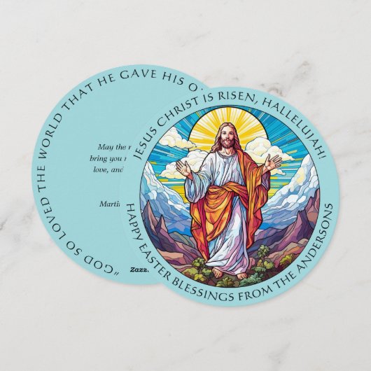 Christelijke paaszegeningen Jesus Resurrection Feestdagenkaart (Voorkant / Achterkant)