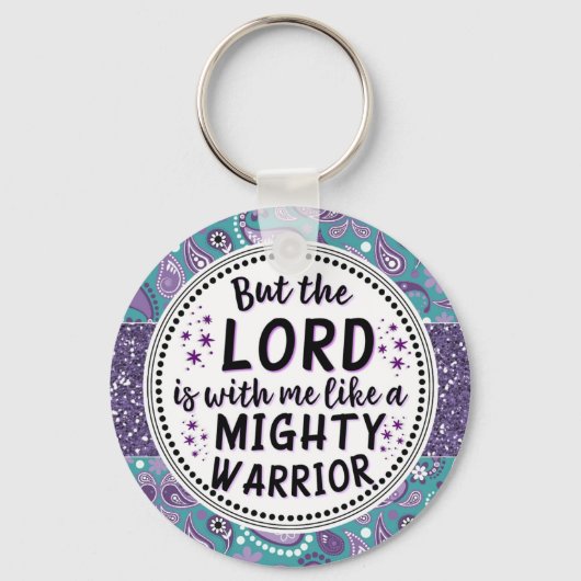 Christelijke Paisley Lord Mighty Warrior Sleutelha Sleutelhanger (Voorkant)