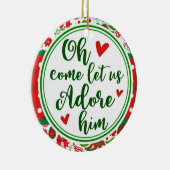 Christelijke Paisley Oh, laat ons hem vereren Keramisch Ornament (Rechts)
