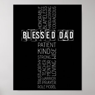 Christelijke Pap Cross Fathers Dag Poster