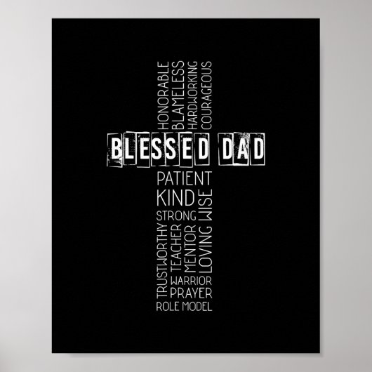 Christelijke Pap Cross Fathers Dag Poster (Voorkant)
