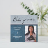 Christelijke Parochial School Foto Afstuderen Blau Kaart (Staand voorkant)