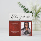 Christelijke Parochial School Foto Afstuderen Rood Kaart (Staand voorkant)