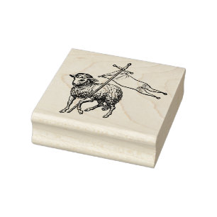 Christelijke Pasen Lam / Agnus Dei (Geen wolken) Rubberstempel