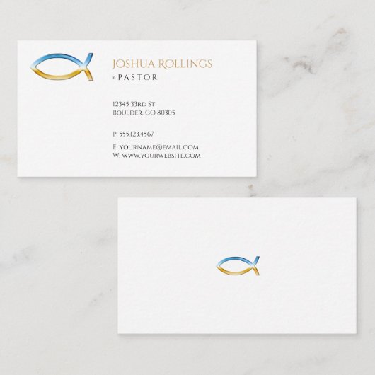 Christelijke pastor | Elegant Visitekaartje (Voorkant / Achterkant)